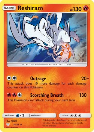 Reshiram (14/73) Holofoil [SM: Shining Legends] Pokemon Single Pokémon