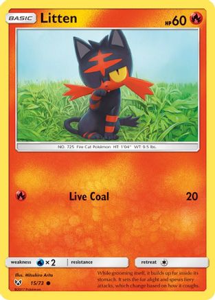 Litten (15/73) Reverse Holofoil [SM: Shining Legends] Pokemon Single Pokémon