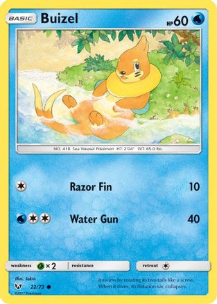 Buizel (22/73) Reverse Holofoil [SM: Shining Legends] Pokemon Single Pokémon