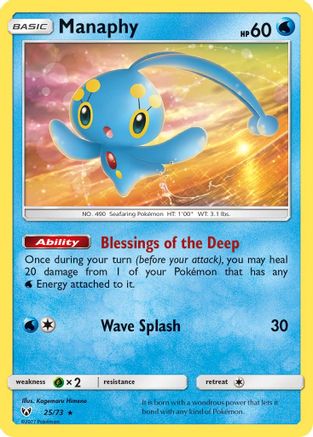 Manaphy (25/73) Holofoil [SM: Shining Legends] Pokemon Single Pokémon
