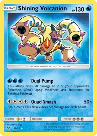 Shining Volcanion (27/73) Holofoil [SM: Shining Legends] Pokemon Single Pokémon