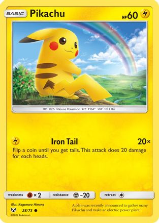 Pikachu (28/73) [SM: Shining Legends] Pokemon Single Pokémon