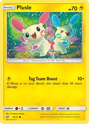 Plusle (33/73) [SM: Shining Legends] Pokemon Single Pokémon