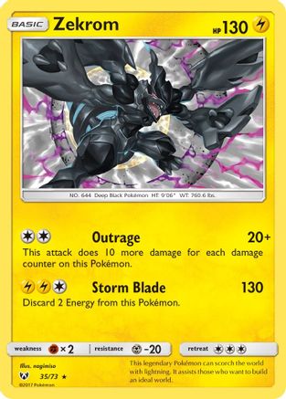 Zekrom (35/73) Reverse Holofoil [SM: Shining Legends] Pokemon Single Pokémon