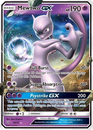 Mewtwo GX (39/73) Holofoil [SM: Shining Legends] Pokemon Single Pokémon