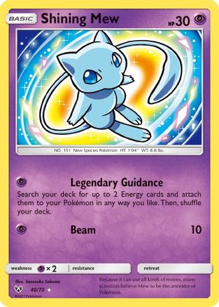 Shining Mew (40/73) Holofoil [SM: Shining Legends] Pokemon Single Pokémon
