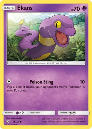 Ekans (36/73) Reverse Holofoil [SM: Shining Legends] Pokemon Single Pokémon
