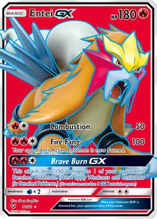 Entei GX (Full Art) (71/73) Holofoil [SM: Shining Legends] Pokemon Single Pokémon