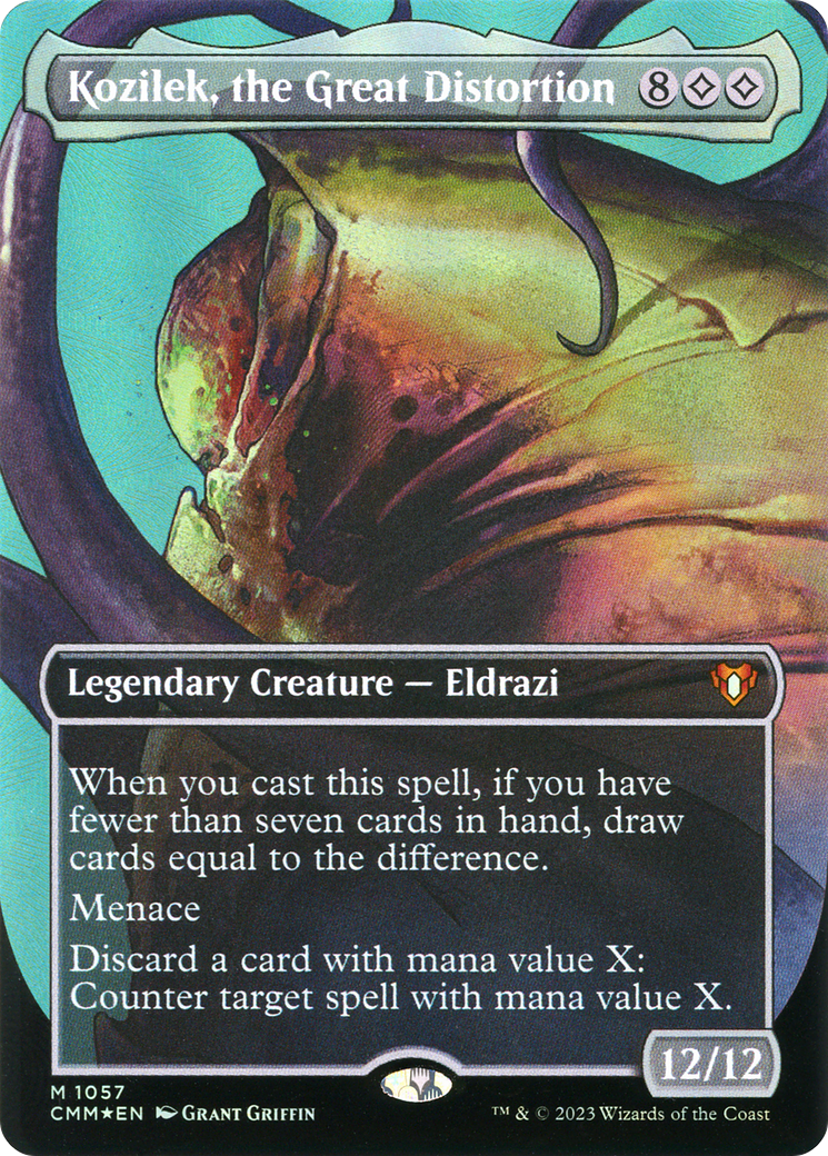 Kozilek, the Great Distortion (Textured Foil) (CMM-1057) [Commander Masters] (Borderless) Foil MTG Single Wizards of the Coast