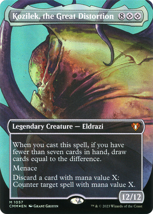 Kozilek, the Great Distortion (Textured Foil) (CMM-1057) [Commander Masters] (Borderless) Foil MTG Single Wizards of the Coast