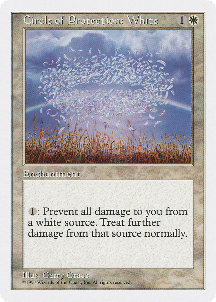 Circle of Protection: White (5ED-021) [Fifth Edition] MTG Single Wizards of the Coast