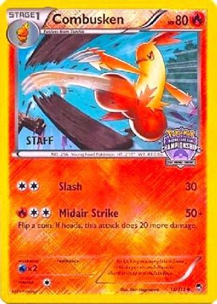 Combusken - 13/111 (Arena Cup Championships) [Staff] () Reverse Holofoil [Promos: League & Championship Cards] Pokemon Single Pokémon