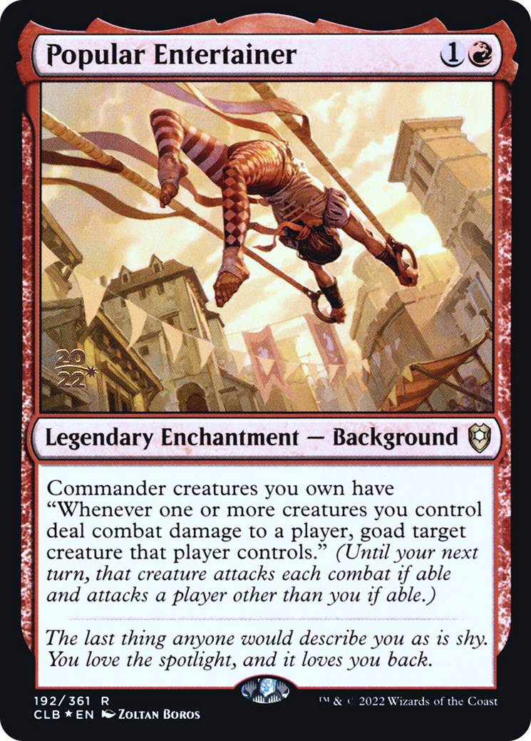 Popular Entertainer (PRE-192) [Battle for Baldur's Gate Promos] Foil MTG Single Wizards of the Coast