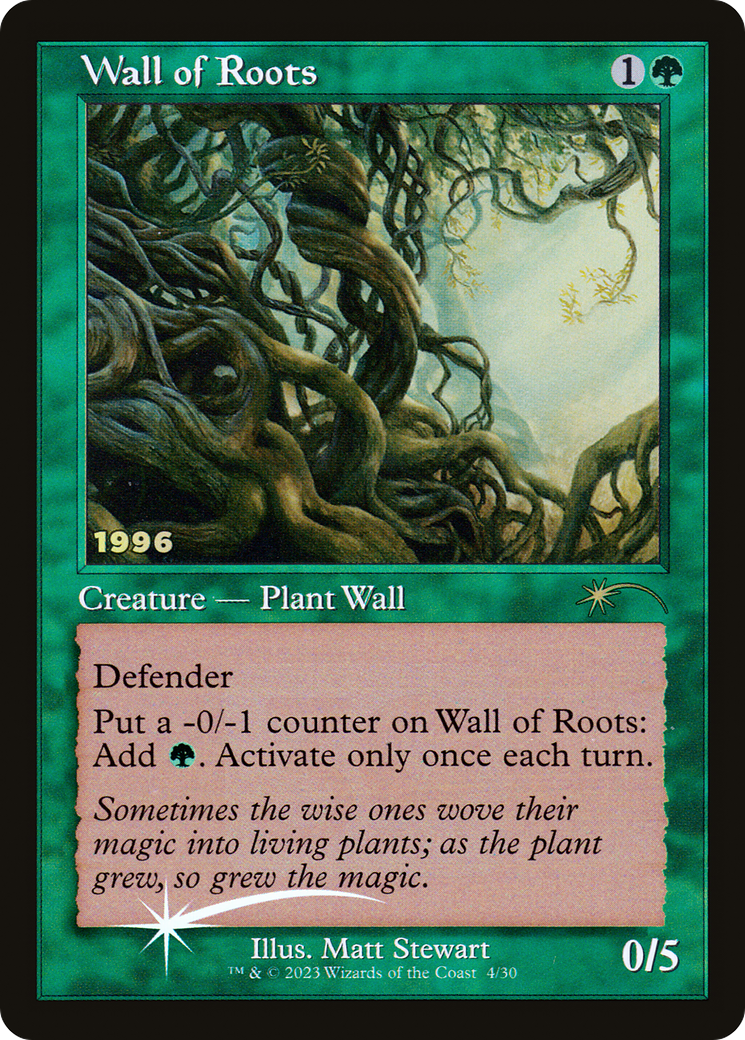 Wall of Roots (30A-P-004) [Misc] 30th Anniversary Play Promos Foil MTG Single Wizards of the Coast