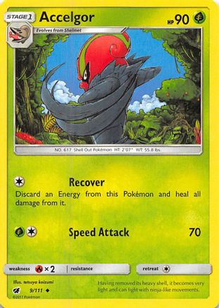 Accelgor (9/111) Reverse Holofoil [SM: Crimson Invasion] Pokemon Single Pokémon