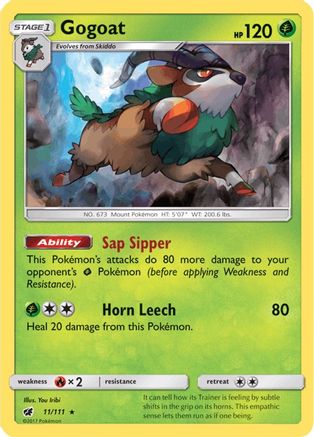 Gogoat (11/111) Reverse Holofoil [SM: Crimson Invasion] Pokemon Single Pokémon