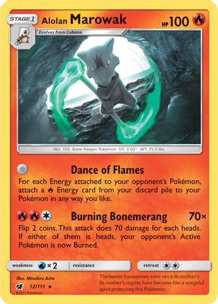 Alolan Marowak (12/111) - [SM: Crimson Invasion] Reverse Holofoil Pokemon Single Pokémon
