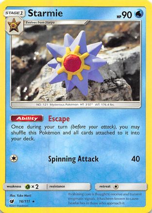 Starmie (16/111) Reverse Holofoil [SM: Crimson Invasion] Pokemon Single Pokémon