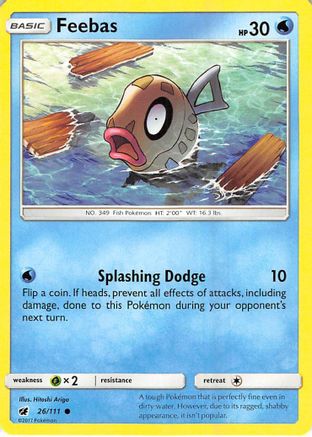 Feebas (26/111) Reverse Holofoil [SM: Crimson Invasion] Pokemon Single Pokémon