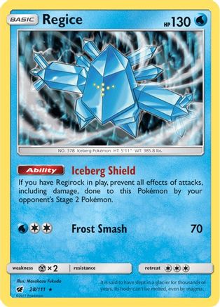 Regice (28/111) Holofoil [SM: Crimson Invasion] Pokemon Single Pokémon