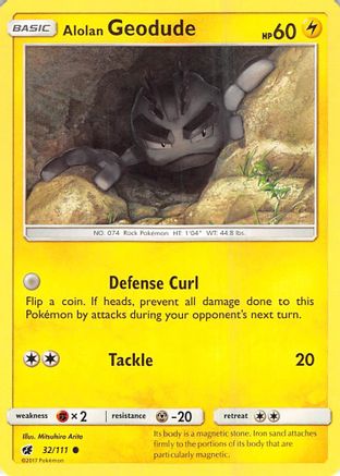 Alolan Geodude (32/111) - [SM: Crimson Invasion] Reverse Holofoil Pokemon Single Pokémon