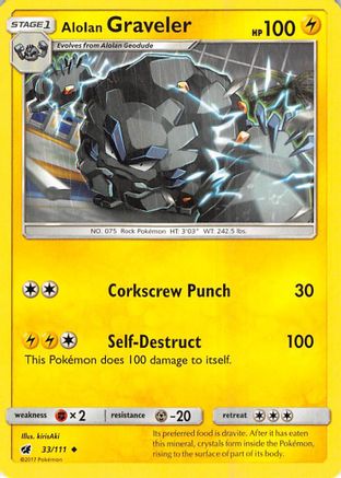 Alolan Graveler (/111) Reverse Holofoil [SM: Crimson Invasion] Pokemon Single Pokémon