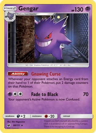 Gengar (38/111) Holofoil [SM: Crimson Invasion] Pokemon Single Pokémon