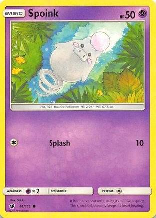 Spoink (41/111) Reverse Holofoil [SM: Crimson Invasion] Pokemon Single Pokémon
