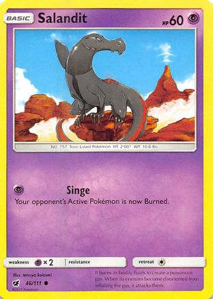 Salandit (46/111) Reverse Holofoil [SM Crimson Invasion] Pokemon Single Pokémon