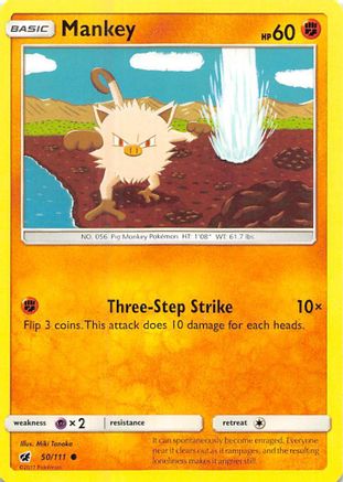 Mankey (50/111) [SM: Crimson Invasion] Pokemon Single Pokémon