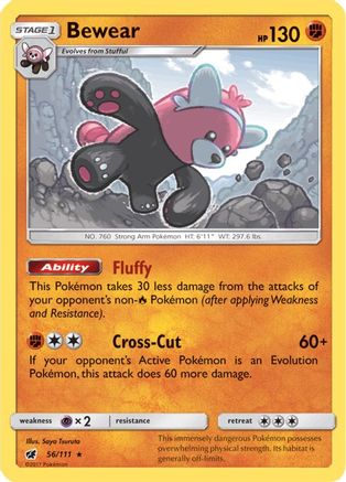 Bewear (56/111) Reverse Holofoil [SM: Crimson Invasion] Pokemon Single Pokémon