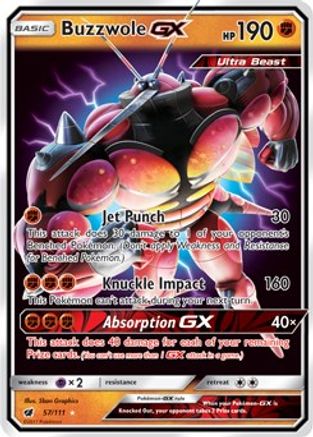 Buzzwole GX (57/111) Holofoil [SM: Crimson Invasion] Pokemon Single Pokémon