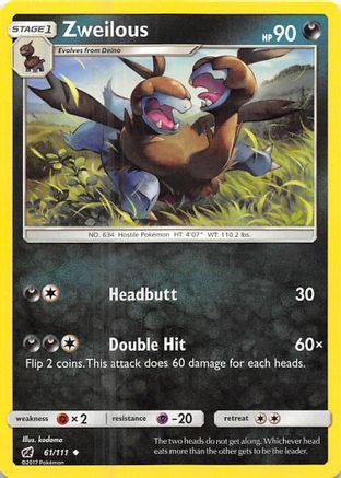 Zweilous (61/111) [SM: Crimson Invasion] Pokemon Single Pokémon