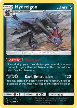 Hydreigon (62/111) [SM: Crimson Invasion] Pokemon Single Pokémon