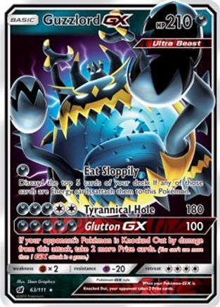 Guzzlord GX (63/111) - [SM: Crimson Invasion] Holofoil Pokemon Single Pokémon