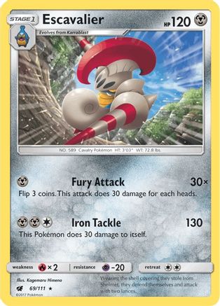 Escavalier (/111) Reverse Holofoil [SM: Crimson Invasion] Pokemon Single Pokémon