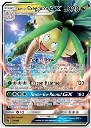Alolan Exeggutor GX (74/111) - [SM: Crimson Invasion] Holofoil Pokemon Single Pokémon