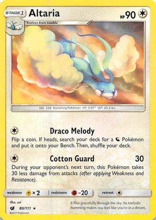Altaria (80/111) - [SM: Crimson Invasion] Reverse Holofoil Pokemon Single Pokémon
