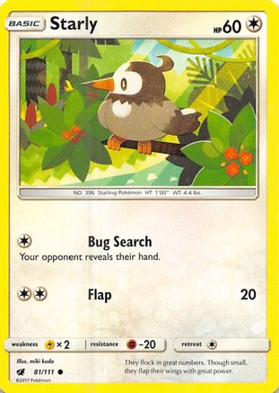 Starly (81/111) [SM: Crimson Invasion] Pokemon Single Pokémon
