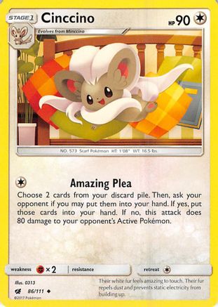 Cinccino (86/111) [SM: Crimson Invasion] Pokemon Single Pokémon