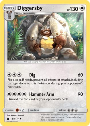 Diggersby (88/111) Reverse Holofoil [SM: Crimson Invasion] Pokemon Single Pokémon