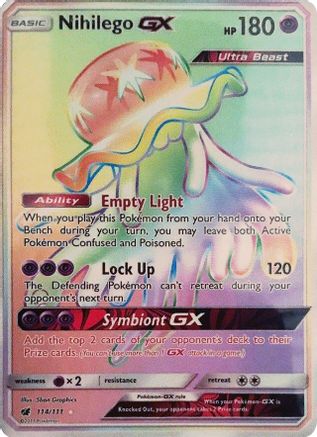 Nihilego GX (Secret) (/111) Holofoil [SM: Crimson Invasion] Pokemon Single Pokémon