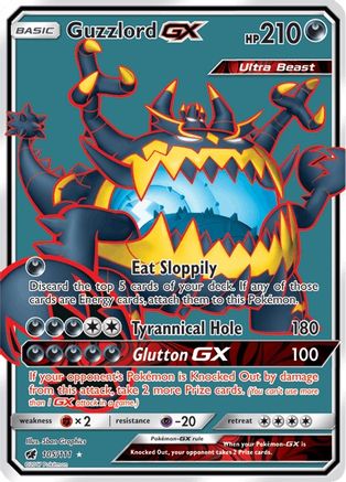 Guzzlord GX (Full Art) 105/111 Holofoil [SM: Crimson Invasion] Pokemon Single Pokémon