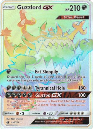 Guzzlord GX (Secret) 116/111 Holofoil [SM: Crimson Invasion] Pokemon Single Pokémon