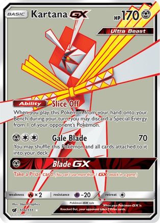 Kartana GX (Full Art) 106/111 Holofoil [SM: Crimson Invasion] Pokemon Single Pokémon
