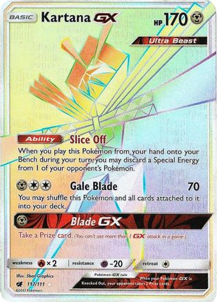 Kartana GX (Secret) 117/111 Holofoil [SM: Crimson Invasion] Pokemon Single Pokémon