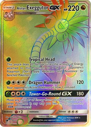 Alolan Exeggutor GX (Secret) (118/111) Holofoil [SM: Crimson Invasion] Pokemon Single Pokémon