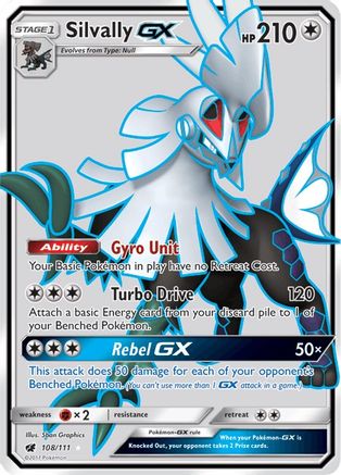 Silvally GX (Full Art) 108/111 Holofoil [SM: Crimson Invasion] Pokemon Single Pokémon