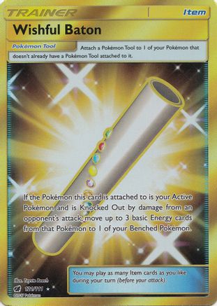 Wishful Baton (Secret) 121/111 Holofoil [SM: Crimson Invasion] Pokemon Single Pokémon