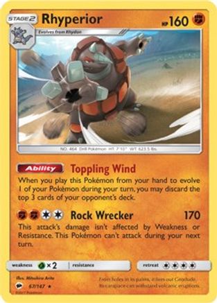 Rhyperior 67/147 (SM Burning Shadows) () [Misc: Deck Exclusives] Pokemon Single Pokémon